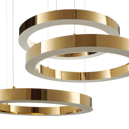 Lampa wisząca CIRCLE 3 60+60+60 cm - LED, ring złoty połysk na 1 podsufitce