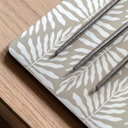 Leaf ZigZag Ecru Placemat and Coaster Set