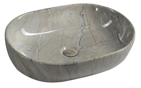 DALMA umywalka ceramiczna nablatowa 59x42 cm, grigio