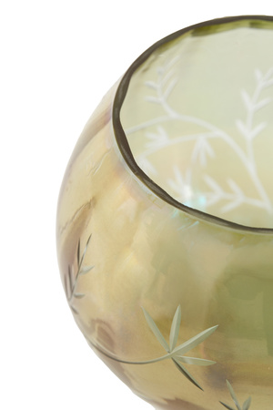 Floral Etched Iridescent Tealight Holder Large