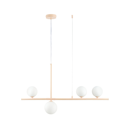 Lampa wisząca MODERNO  80 cm -kremowa z białymi kloszami
