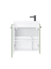 Szafka łazienkowa wisząca z umywalką 55 cm szałwia mat uchwyt czarny mat NOOK 010-SU55-08+TR41366