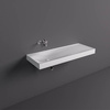REMAL Umywalka podwieszana & nablatowa 121 x 46 cm R blat z prawej strony Biały połysk