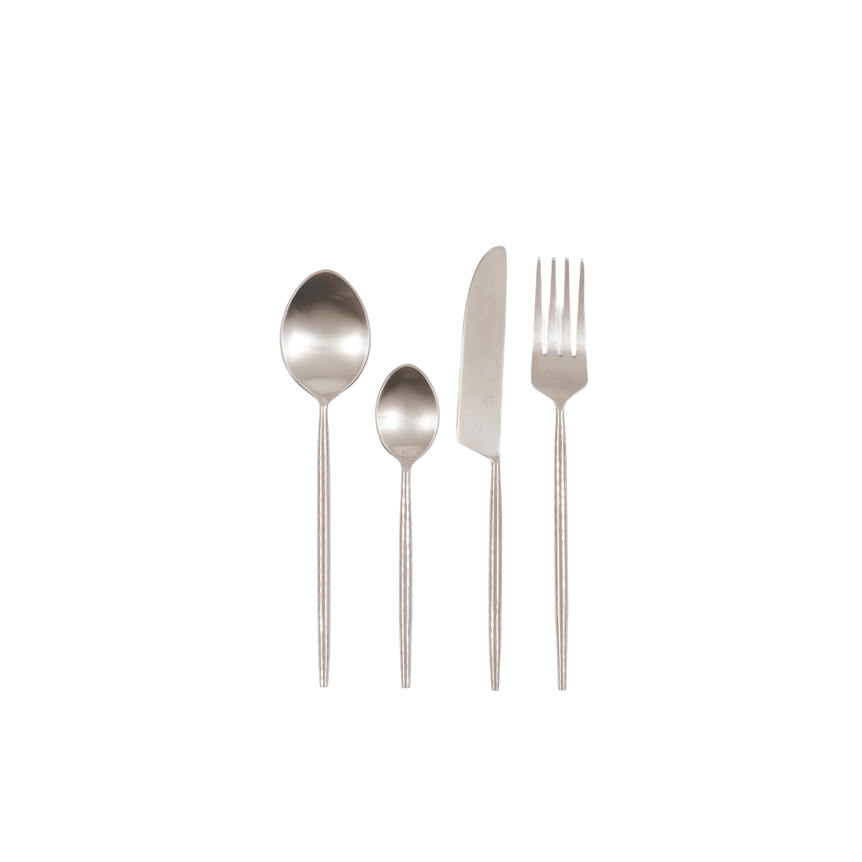 Sztućce Alora – cynowe, 20,5 × 4,5 × 2 cm, zestaw 16 szt.