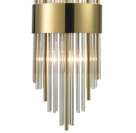 Lampa ścienna DRACO, 60 cm - kryształowo - złota, styl glamour
