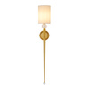 Lampa ścienna DAMA 92 cm-  złoty kinkiet z białym abażurem
