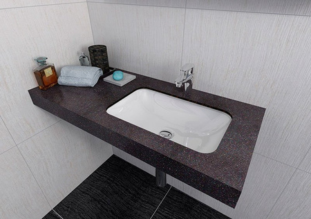 JAPURA umywalka kompozytowa 55x36cm, biała, wpuszczana w blat