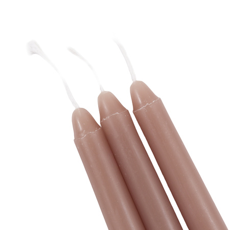 Tapered Dinner Candles Taupe (8pk) 20x20x250mm