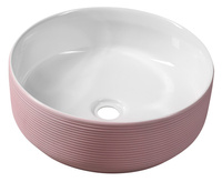 ARDEA ceramiczna umywalka nablatowa, średnica 41cm, różowa