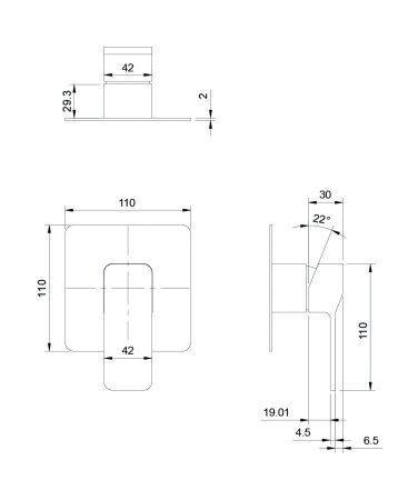 SLIDE bateria prysznicowa podtynkowa, grafit szczotkowany