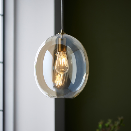 Kelda Oval Pendant Satin Brass Champagne