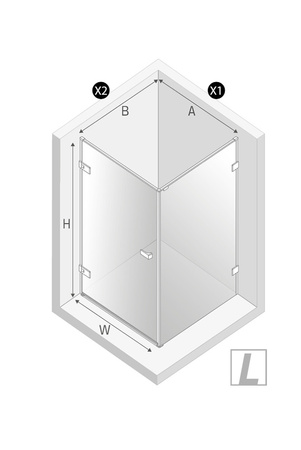Kabina prysznicowa OXIA BLACK 1D L kwadratowa 70x70x200 szkło czyste 8mm Active Shield 2.0