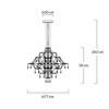 MOOSEE lampa wisząca CONSTELATION 77 -    LED, stal szczotkowana