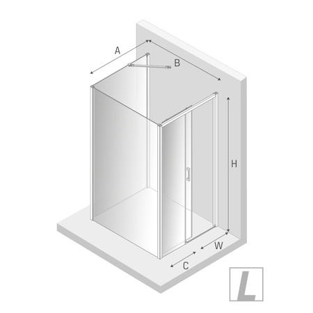 KABINA PRIME KWADRATOWA PRZYŚCIENNA P 120x120x200 CZYSTE 6mm ACTIVE SHIELD