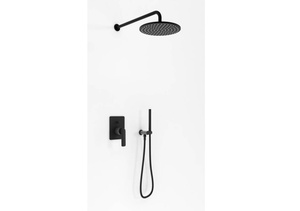 EXPERIENCE Black zestaw prysznicowy z deszczownicą 25cm i słuchawką