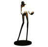 Lampa podłogowa WOMAN BLACK 180 cm - czarna figura kobiety z białymi kloszami