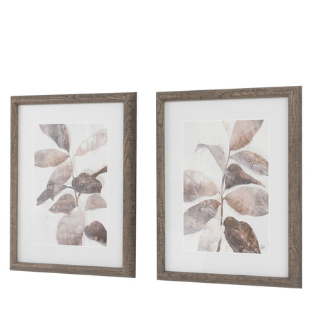 Obraz w ramie „Natures Rhythm” – brązowy, 45 × 4 × 55 cm, zestaw 2 szt.