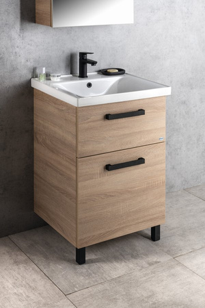 VEGA szafka umywalkowa 51,5x72,6x43,6cm, 2 szuflady, dąb platin