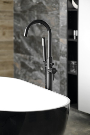 CETO bateria wannowa wolnostojąca, czarny mat