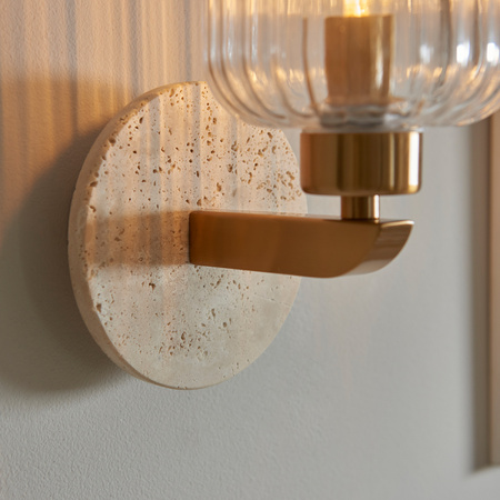 Travi Ribbed Wall Light Beige Textured Marble