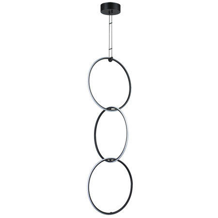 Lampa wisząca COCO 3, 40 cm - LED, czarny minimalistyczny potrójny  ring