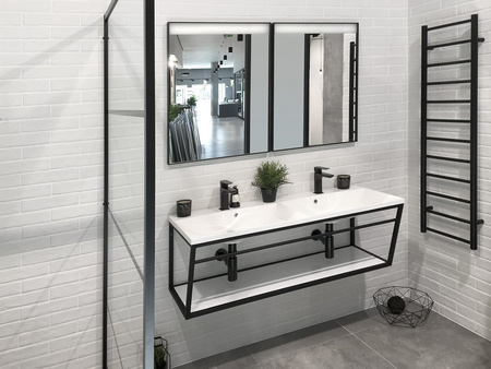 SKA konsola pod umywalkę z półką 1200x400x460mm, czarny mat