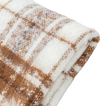 Check Faux Mohair Throw Tan 1300x1800mm