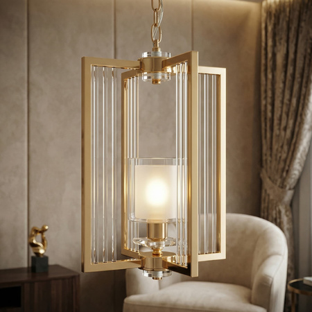 NOWOCZESNA LAMPA WISZĄCA LOFT ZŁOTA MANHATTAN W1