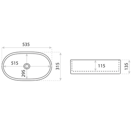 Umywalka nablatowa Koke Grande