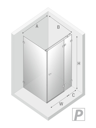 KABINA AVEXA COPPER KWADRATOWA P 80x80x200 CZYSTE 6mm ACTIVE SHIELD