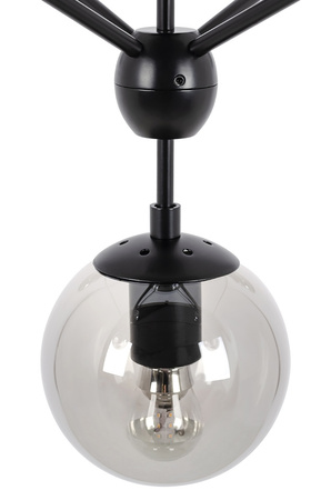 MOOSEE lampa wisząca PLANETARIO 15 czarna - klosze dymione