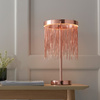 Lampa stołowa Zelma – miedziana, 22 × 22 × 40 cm