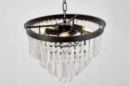 NOWOCZESNY ŻYRANDOL KRYSZTAŁOWY CZARNY CAPRIA D40