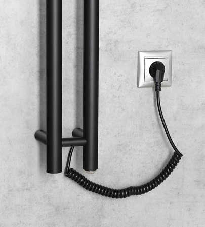 PAPINADO elektryczna suszarka na ręczniki, 109x1200mm, 40W, czarny mat