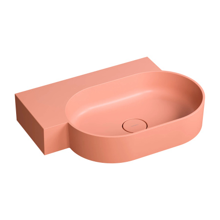 OVO M+ umywalka nablatowa/wisząca - lewa, 64 x 44 cm, coral mat
