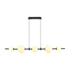 Lampa wisząca MILA 140 cm - LED, czarna z białymi kulami
