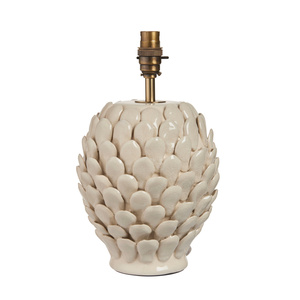 Layered Leaf Table Lamp Base Ivory Crackle Small