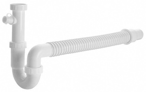 FLEXY syfon zlewozmywakowy elastyczny 6/4", DN40, biały