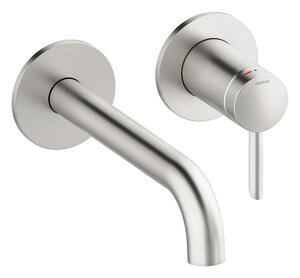 Iris Iris Zestaw elementów 180 mm zewnętrznych z wylewką podtynkowej baterii umywalkowej (Stal)