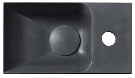 PICCOLINO umywalka betonowa, 30,8x17cm, bateria z prawej strony, antracyt mat