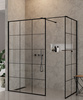 KABINA NEW MODUS BLACK WALK-IN U 150x100x200 KRATKA - CZYSTE 8mm ACTIVE SHIELD