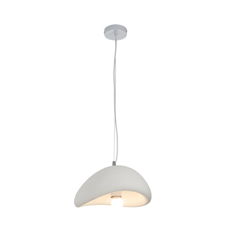 Lampa wisząca STONE 30 cm - biała lampa w stylu japandi