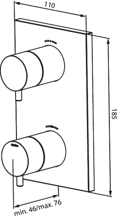 Rozeta maskująca podtynkowej baterii termostatycznej  matowa czerń