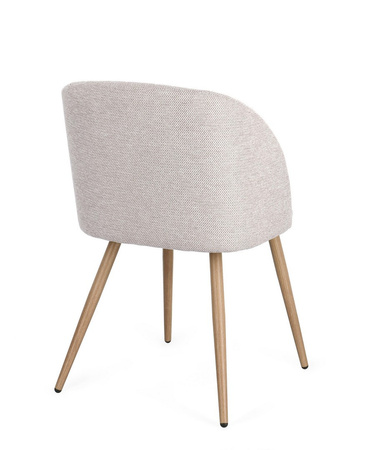Krzesło BIZZOTTO QUEEN – taupe / naturalny (2 szt.)