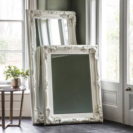 Rzeźbione lustro Louis w kolorze kremowym 1190 x 890 mm