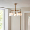 Ashcroft Ribbed 5 Pendant Light Brushed Aged Brass