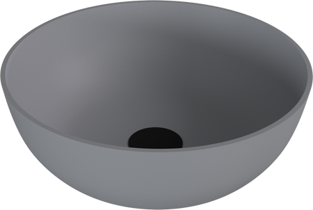 BANERA ROUND umywalka kompozytowa nablatowa, średnica 39cm, szary mat