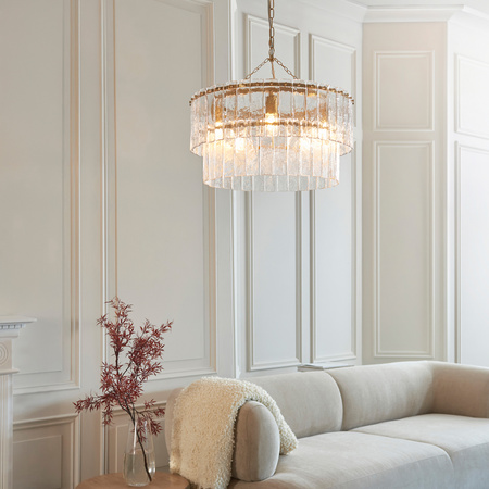 Karine 5 Tiered Pendant Light Brushed Aged Brass