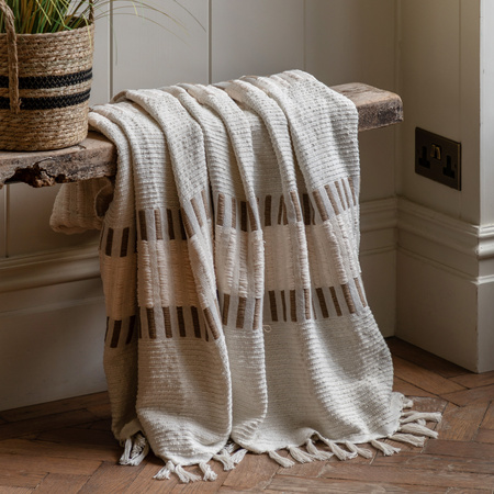 Longshaw Woven Throw Natural 1300x1700mm