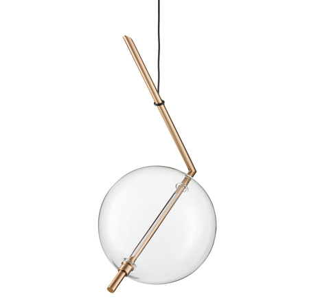 Lampa wisząca AMORE LED, 24 cm - złota z transparentnym kloszem